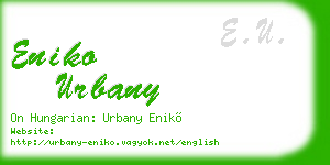 eniko urbany business card